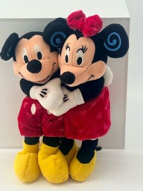 Disney Mickey & Minnie Plush Couple - Black, Red, Yellow
